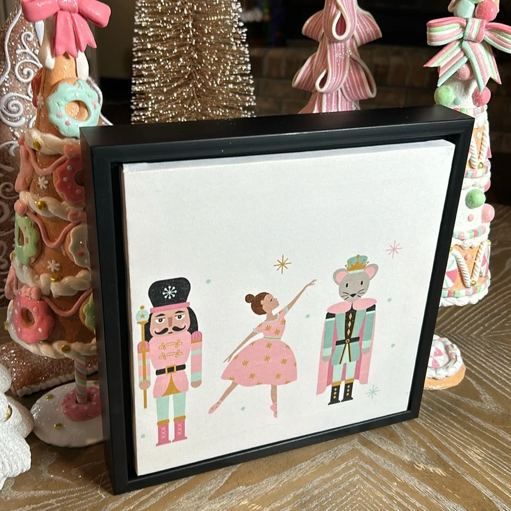 NEW! Framed Classic Christmas Holiday Nutcracker Ballet Soldier Canvas Print